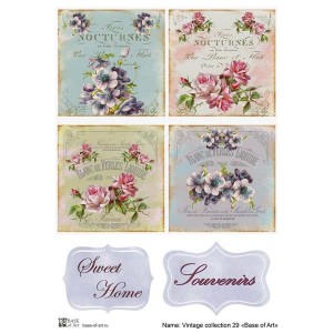 Декупажная карта "Vintage collection 29" А4, Base of Art, 30 г/м2